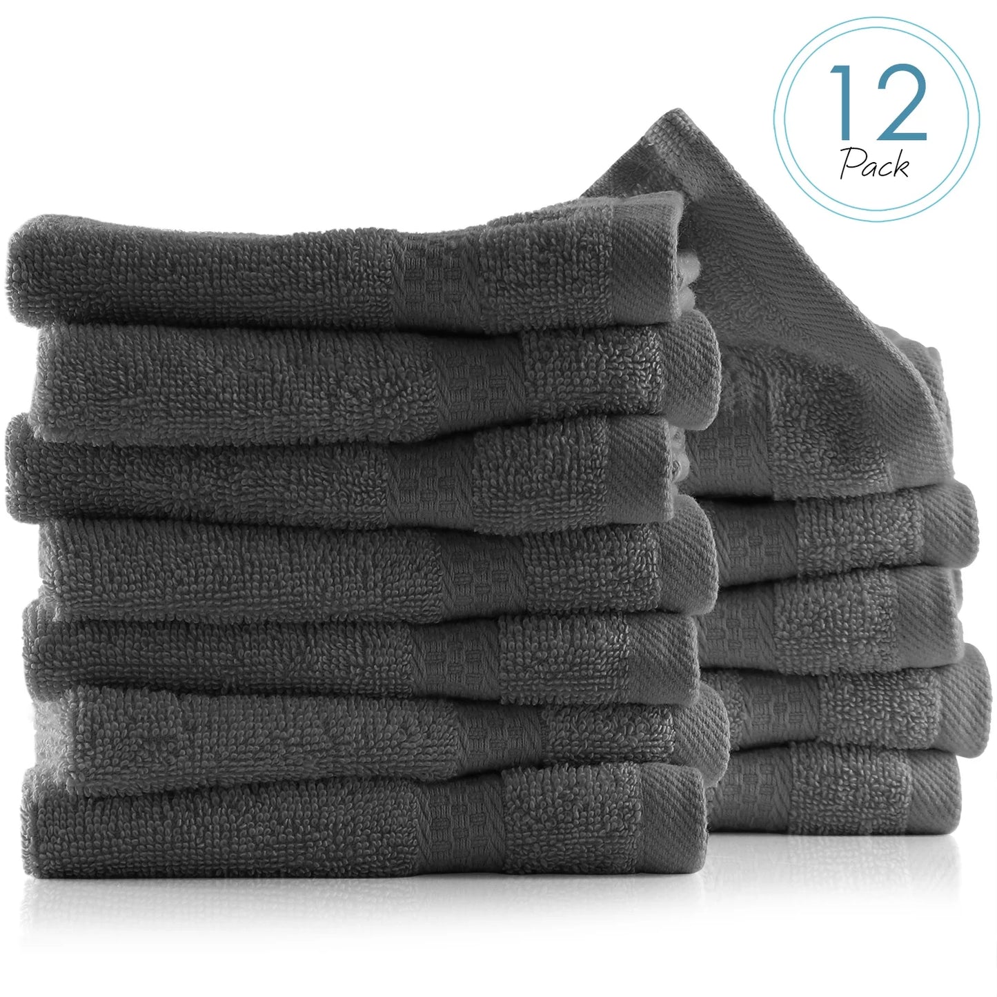 Bath Towel Collection, 100% Cotton Luxury Soft 10 Pc Set – Black