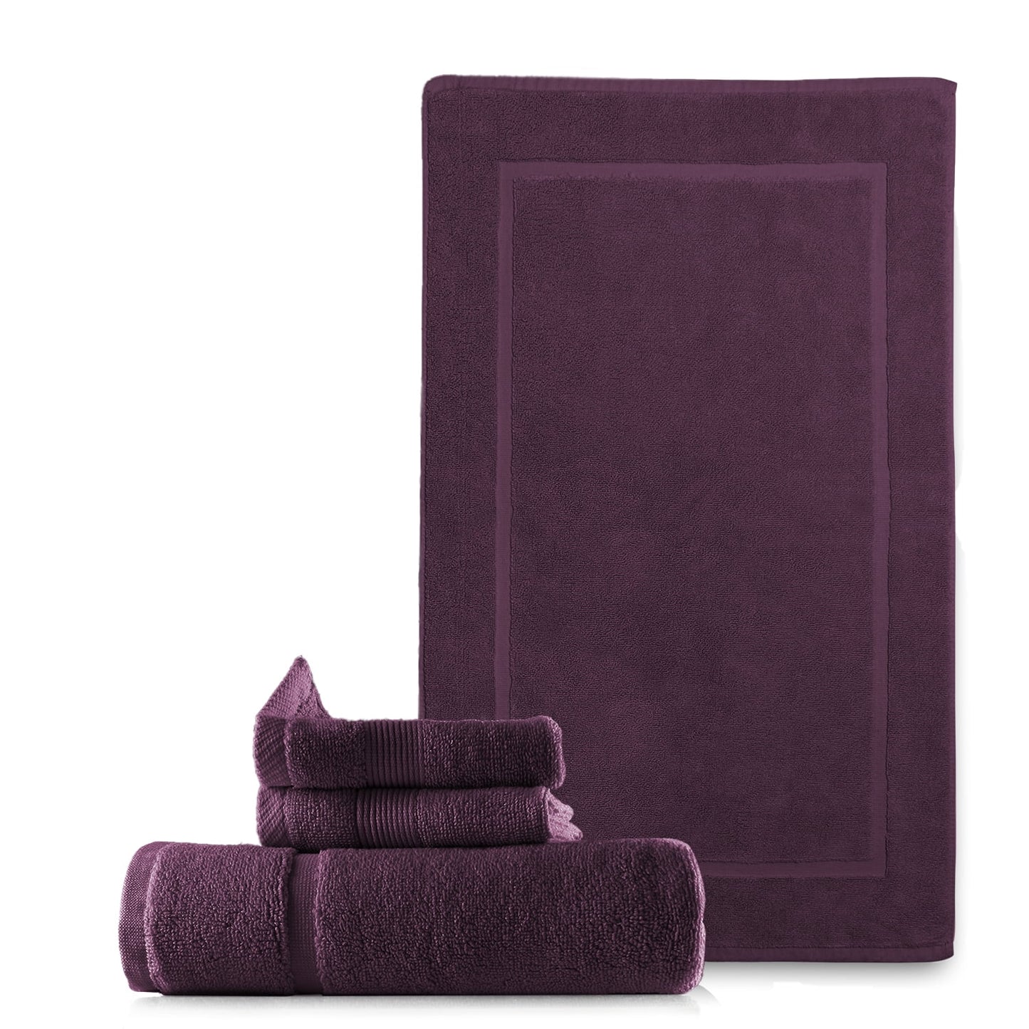 Bath Towel Collection, 100% Cotton Luxury Soft 10 Pc Set – Black