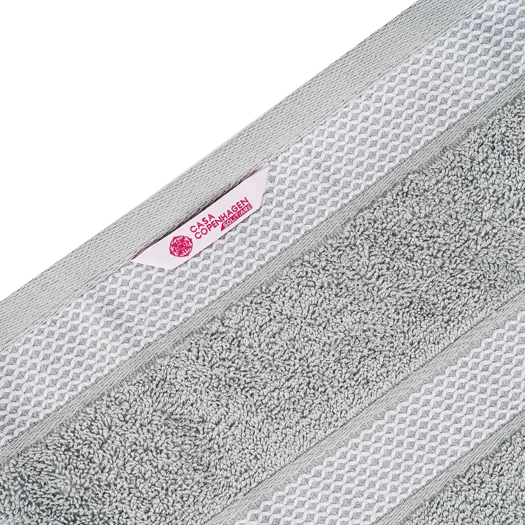 Solitaire Towels, 4 Pieces Bath Towel Set- Grey Violet, 600 GSM Designed in Denmark Made of Soft Egyptian Cotton for Bathroom, Kitchen & Shower