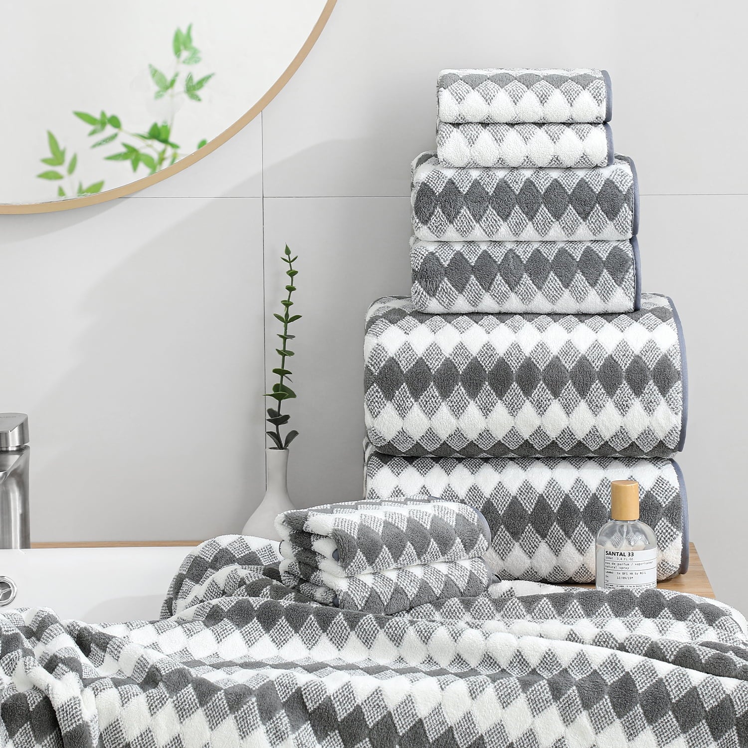 4 Pack Bath Towels Extra Large 35"X 70"Highly Absorbent Quick Dry Bath Towels Oversized Microfiber Bath Sheets Soft Luxurious Towels for Bathroom Kitchen Spa Hotel Gym (Dark Gray)