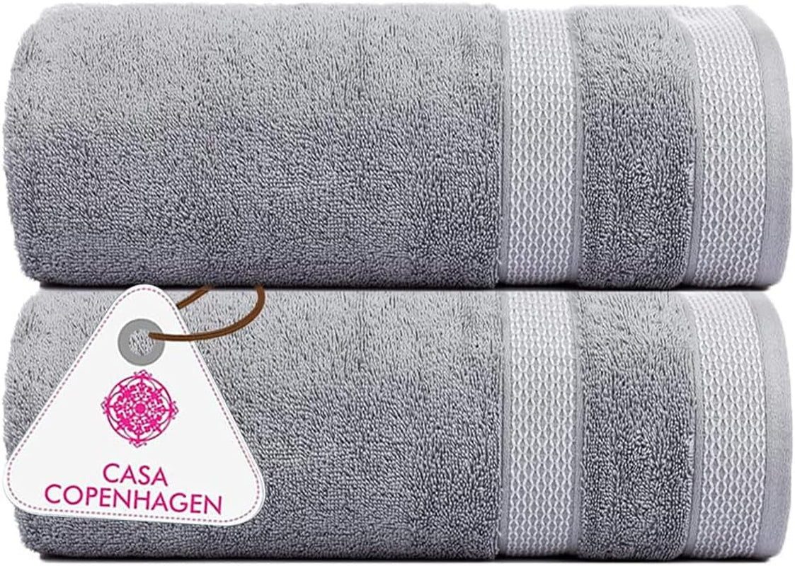 Solitaire Towels, 4 Pieces Bath Towel Set- Grey Violet, 600 GSM Designed in Denmark Made of Soft Egyptian Cotton for Bathroom, Kitchen & Shower
