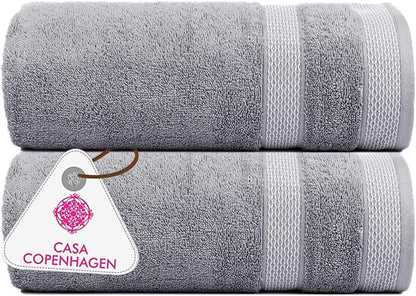 Solitaire Towels, 4 Pieces Bath Towel Set- Grey Violet, 600 GSM Designed in Denmark Made of Soft Egyptian Cotton for Bathroom, Kitchen & Shower