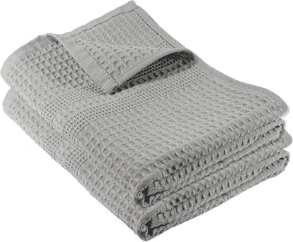 Waffle Bath Sheet Large Bath Towels Quick Dry Thin Body Towels, 40X80 Oversized Bath Towels for Adults, Classic Style (Stone)