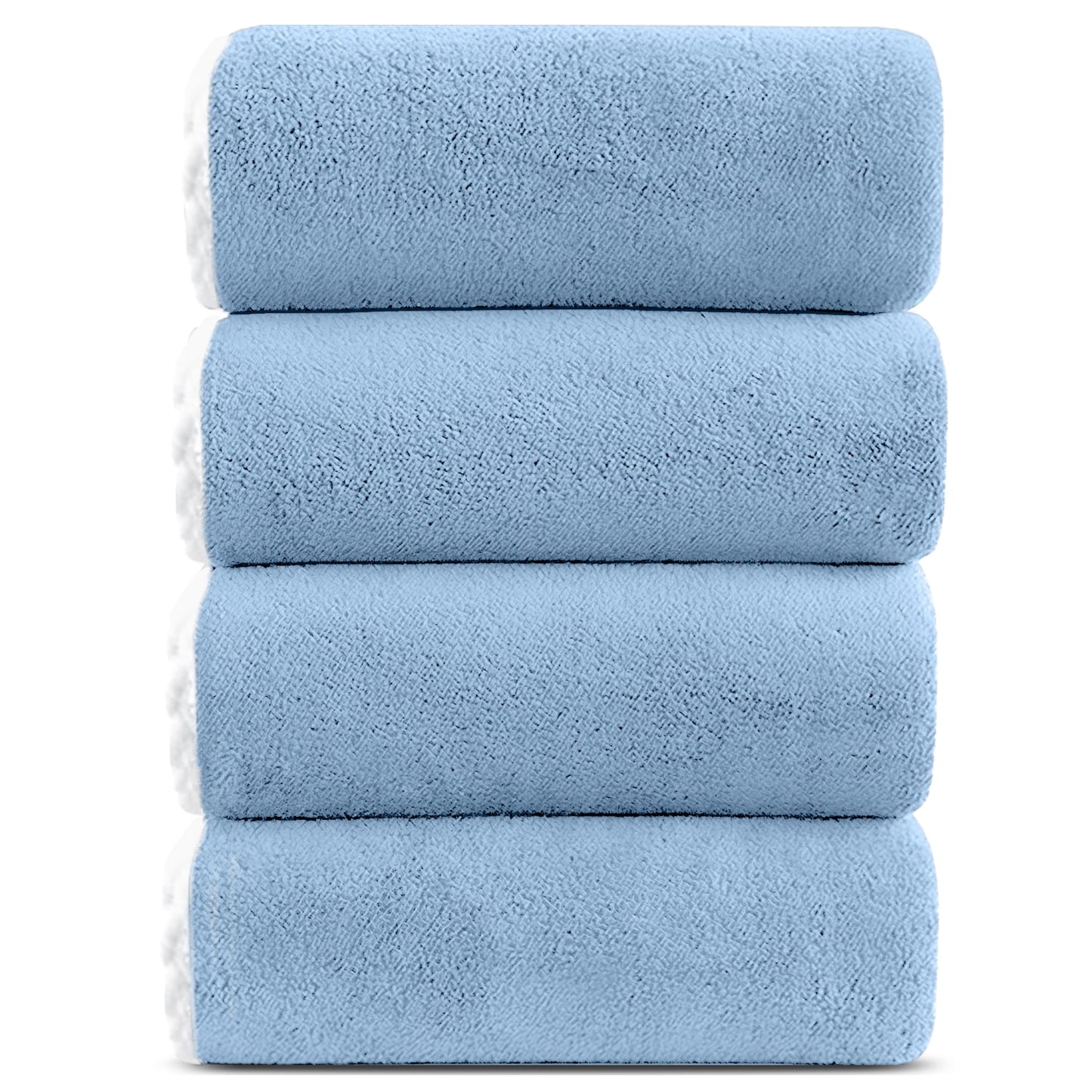Bath Towels Set of 4, Larger & Light Bath Towels 28 X 55 Inches, 100% Microfiber Super Soft and Highly Absorbent, Bath Sheets Quicker to Dry, Perfect Bathroom Towels for Daily Use, White