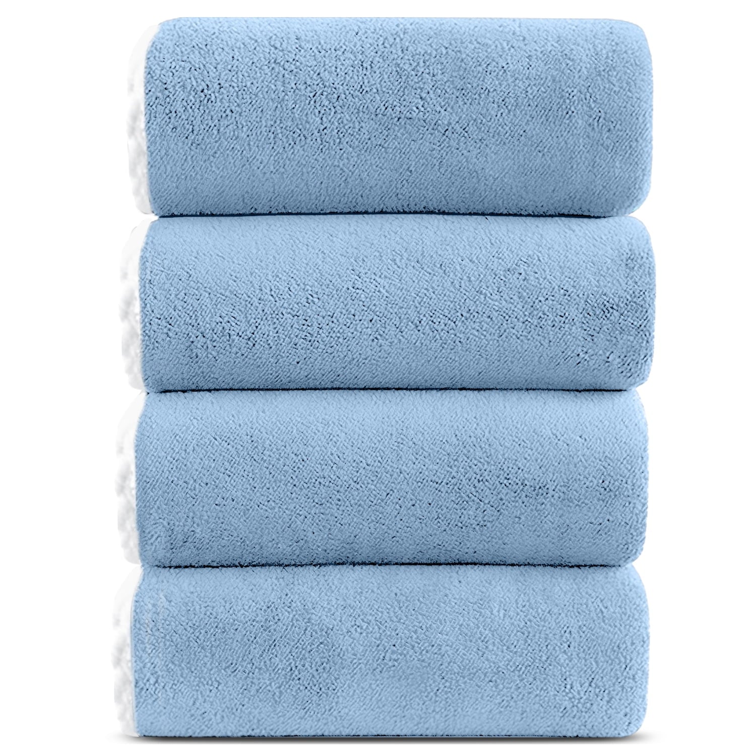 Bath Towels Set of 4, Larger & Light Bath Towels 28 X 55 Inches, 100% Microfiber Super Soft and Highly Absorbent, Bath Sheets Quicker to Dry, Perfect Bathroom Towels for Daily Use, White