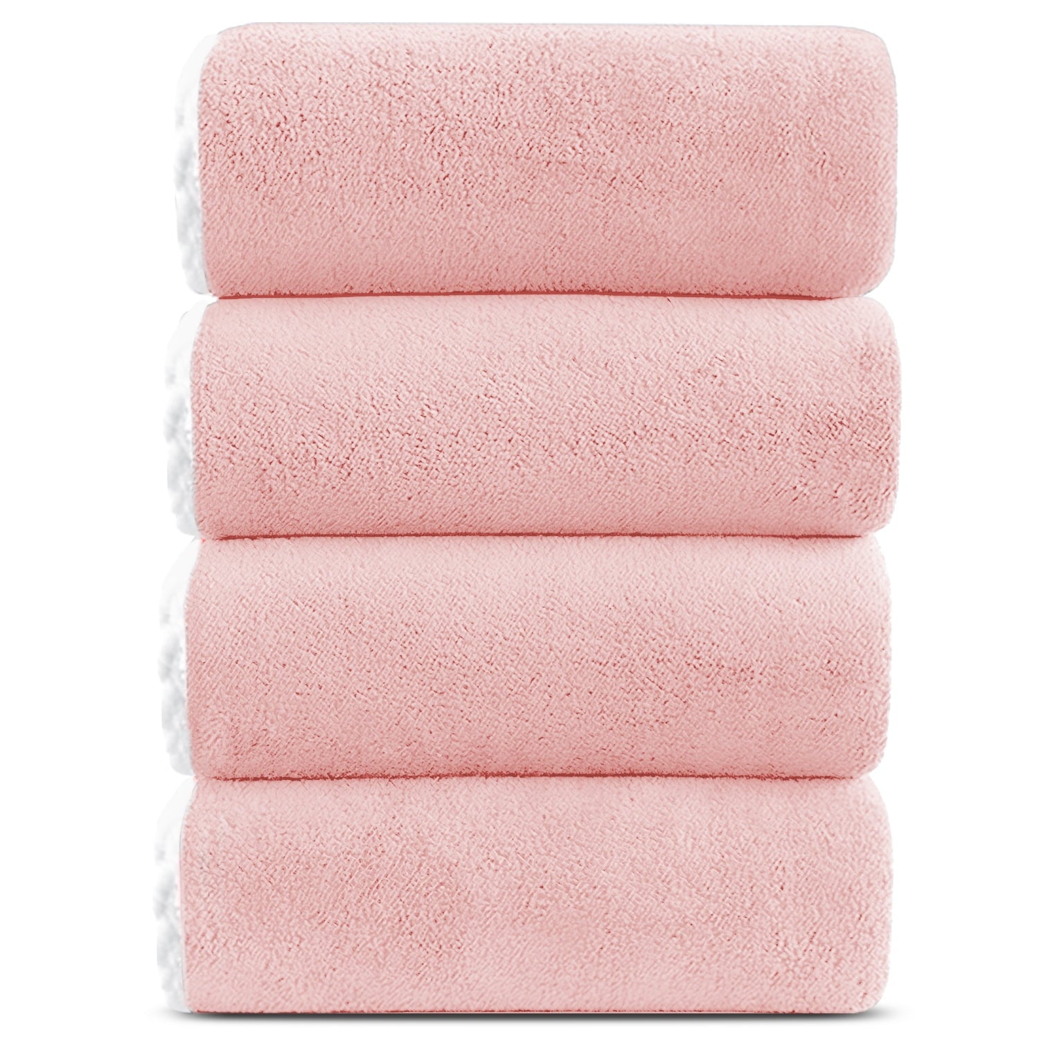 Bath Towels Set of 4, Larger & Light Bath Towels 28 X 55 Inches, 100% Microfiber Super Soft and Highly Absorbent, Bath Sheets Quicker to Dry, Perfect Bathroom Towels for Daily Use, White