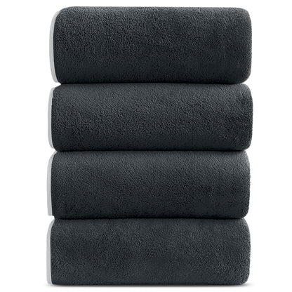 Bath Towels Set of 4, Larger & Light Bath Towels 28 X 55 Inches, 100% Microfiber Super Soft and Highly Absorbent, Bath Sheets Quicker to Dry, Perfect Bathroom Towels for Daily Use, White