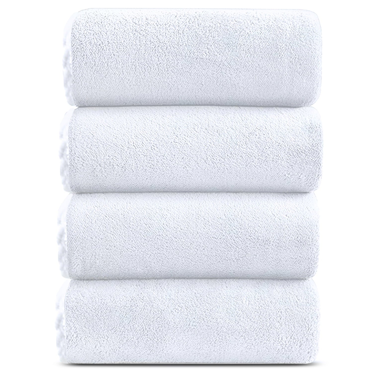 Bath Towels Set of 4, Larger & Light Bath Towels 28 X 55 Inches, 100% Microfiber Super Soft and Highly Absorbent, Bath Sheets Quicker to Dry, Perfect Bathroom Towels for Daily Use, White