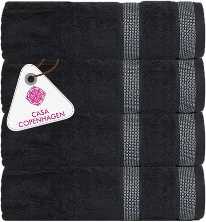 Solitaire Towels, 4 Pieces Bath Towel Set- Grey Violet, 600 GSM Designed in Denmark Made of Soft Egyptian Cotton for Bathroom, Kitchen & Shower