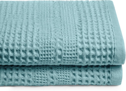 Waffle Bath Sheet Large Bath Towels Quick Dry Thin Body Towels, 40X80 Oversized Bath Towels for Adults, Classic Style (Stone)