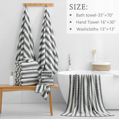 4 Pack Bath Towels Extra Large 35"X 70"Highly Absorbent Quick Dry Bath Towels Oversized Microfiber Bath Sheets Soft Luxurious Towels for Bathroom Kitchen Spa Hotel Gym (Dark Gray)