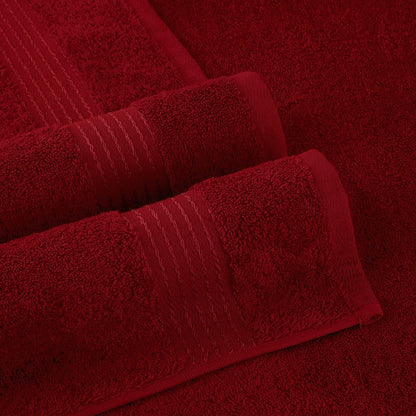 Cotton 6-Piece Towel Set, Includes 2 Washcloths, 2 Hand Towels and 2 Bath Towels, 100% Turkish Cotton , Burgundy