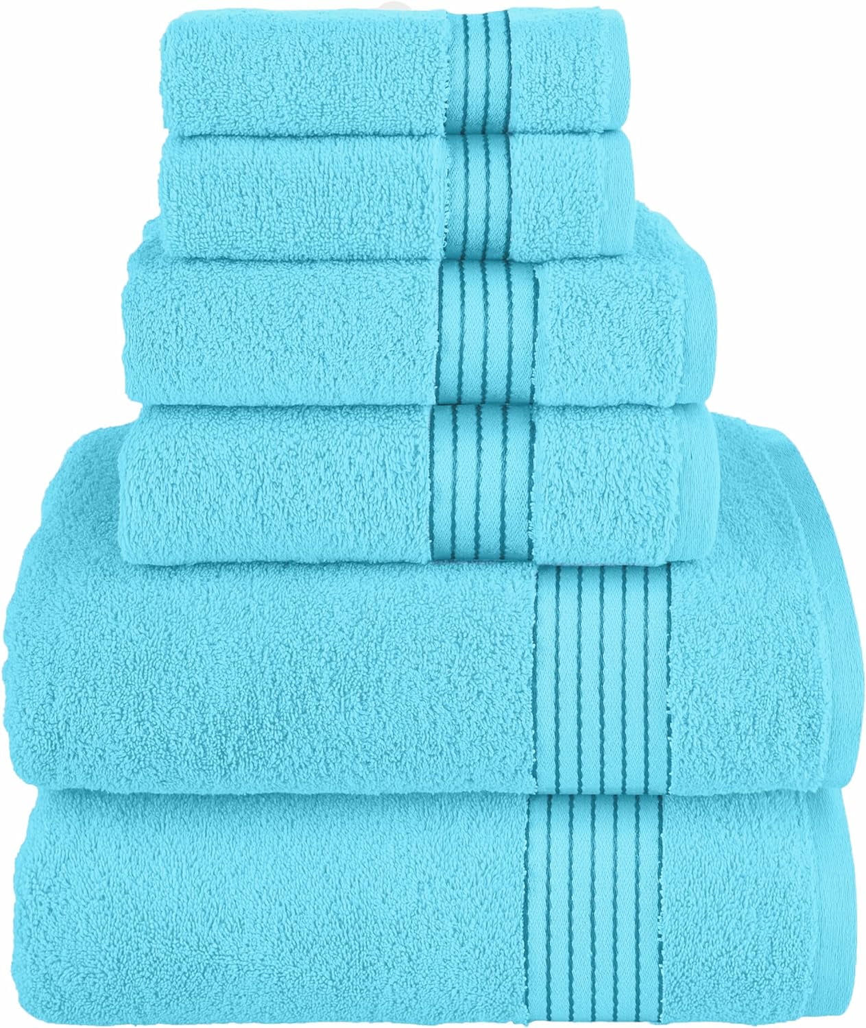 Cotton 6-Piece Towel Set, Includes 2 Washcloths, 2 Hand Towels and 2 Bath Towels, 100% Turkish Cotton , Burgundy