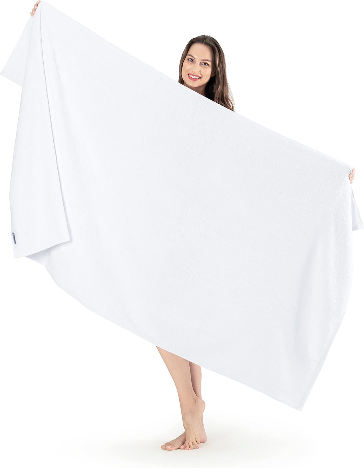 100% Turkish Cotton Jumbo Bath Sheet Towel Oversized 40X80 Inch | Premium Hotel & Spa Quality, Soft, Absorbent, XL Bath Towels | Made in Turkey (Pack of 1, Ivory, Jumbo Bath Sheet)
