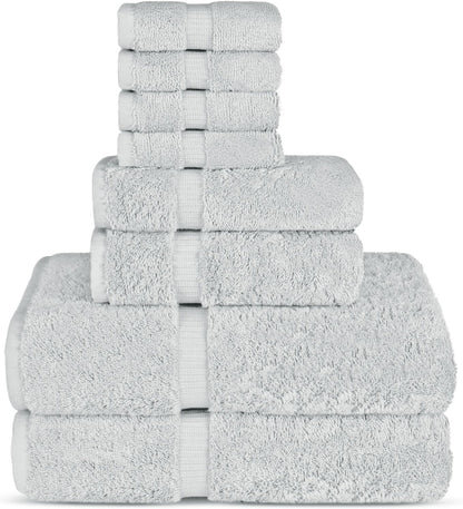 Premium Cotton Absorbent Turkish Towels (Bath Towel - Set of 4, Dark Gray)