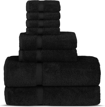 Premium Cotton Absorbent Turkish Towels (Bath Towel - Set of 4, Dark Gray)