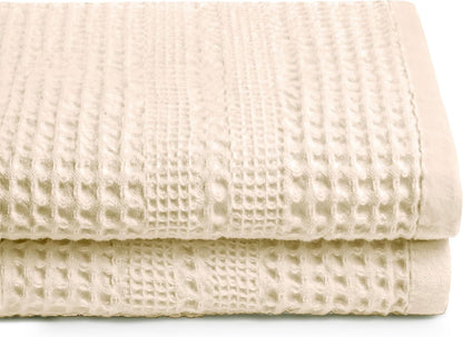 Waffle Bath Sheet Large Bath Towels Quick Dry Thin Body Towels, 40X80 Oversized Bath Towels for Adults, Classic Style (Stone)