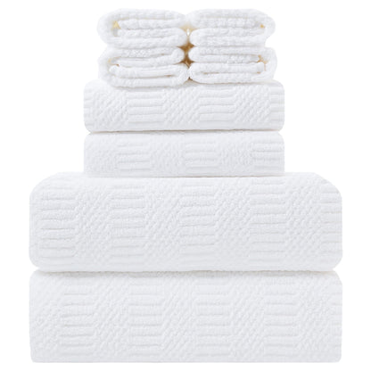 8 Piece Microfiber Bath Towel Set,700Gsm Quick Dry & Less Lint, 2 Oversized Bath Towels, 2 Towels & 4 Washcloths,Highly Absorbent,Ultra Soft Shower Towel for Bathroom Hotel-Light Green