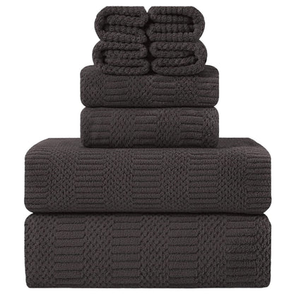 8 Piece Microfiber Bath Towel Set,700Gsm Quick Dry & Less Lint, 2 Oversized Bath Towels, 2 Towels & 4 Washcloths,Highly Absorbent,Ultra Soft Shower Towel for Bathroom Hotel-Light Green