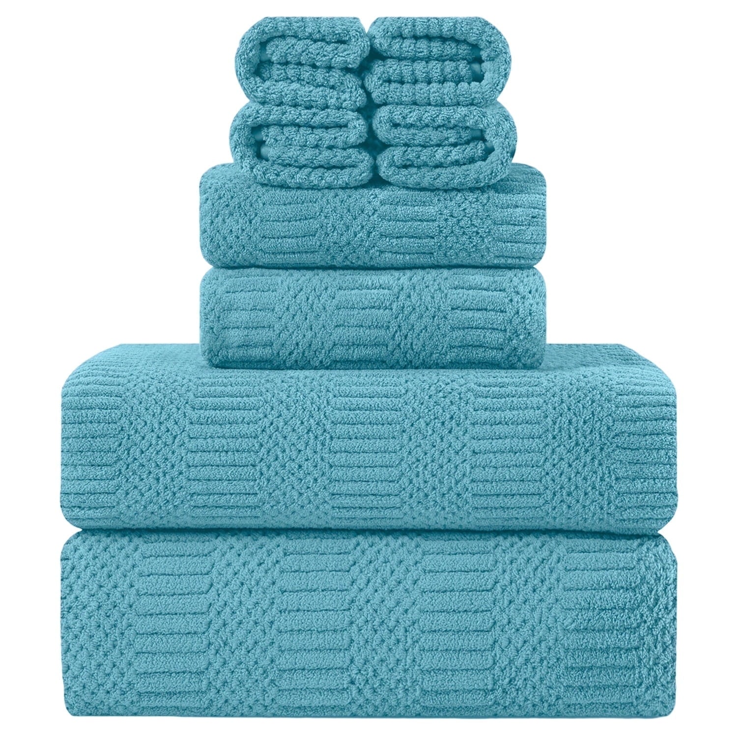 8 Piece Microfiber Bath Towel Set,700Gsm Quick Dry & Less Lint, 2 Oversized Bath Towels, 2 Towels & 4 Washcloths,Highly Absorbent,Ultra Soft Shower Towel for Bathroom Hotel-Light Green