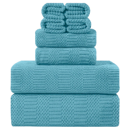 8 Piece Microfiber Bath Towel Set,700Gsm Quick Dry & Less Lint, 2 Oversized Bath Towels, 2 Towels & 4 Washcloths,Highly Absorbent,Ultra Soft Shower Towel for Bathroom Hotel-Light Green