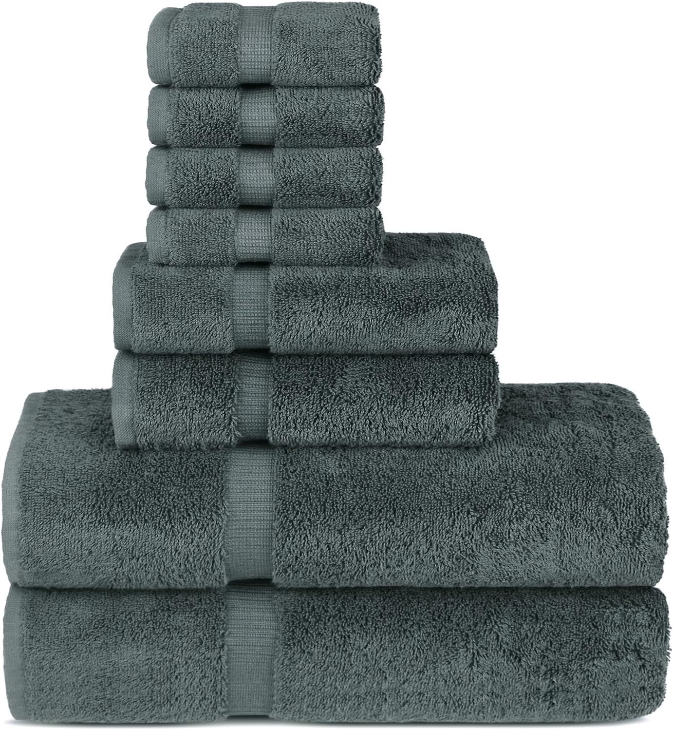 Premium Cotton Absorbent Turkish Towels (Bath Towel - Set of 4, Dark Gray)