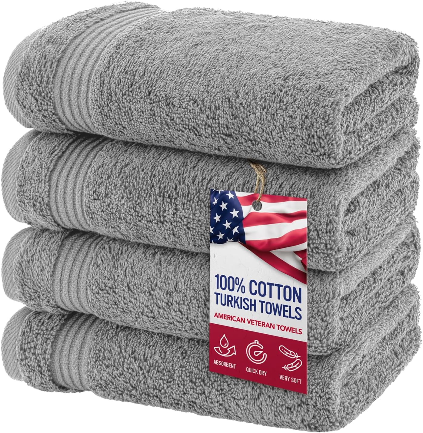 , 100% Cotton Turkish 6 Piece Towel Set, Luxury Towels Set of 6 for Bathroom Essentials, 2 Bath Towels 2 Hand Towels 2 Washcloths, Brown