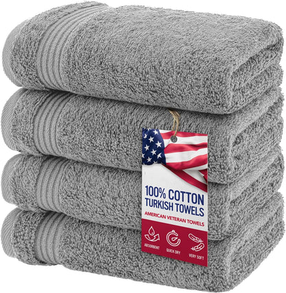 , 100% Cotton Turkish 6 Piece Towel Set, Luxury Towels Set of 6 for Bathroom Essentials, 2 Bath Towels 2 Hand Towels 2 Washcloths, Brown