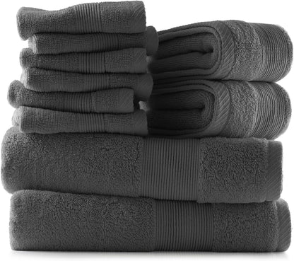 Bath Towels for Bathroom - 100% Ring Spun Cotton Luxury Bathroom Towels - Ultra Soft & Highly Absorbent, Bath Towels Set of 6 - Burgundy Red