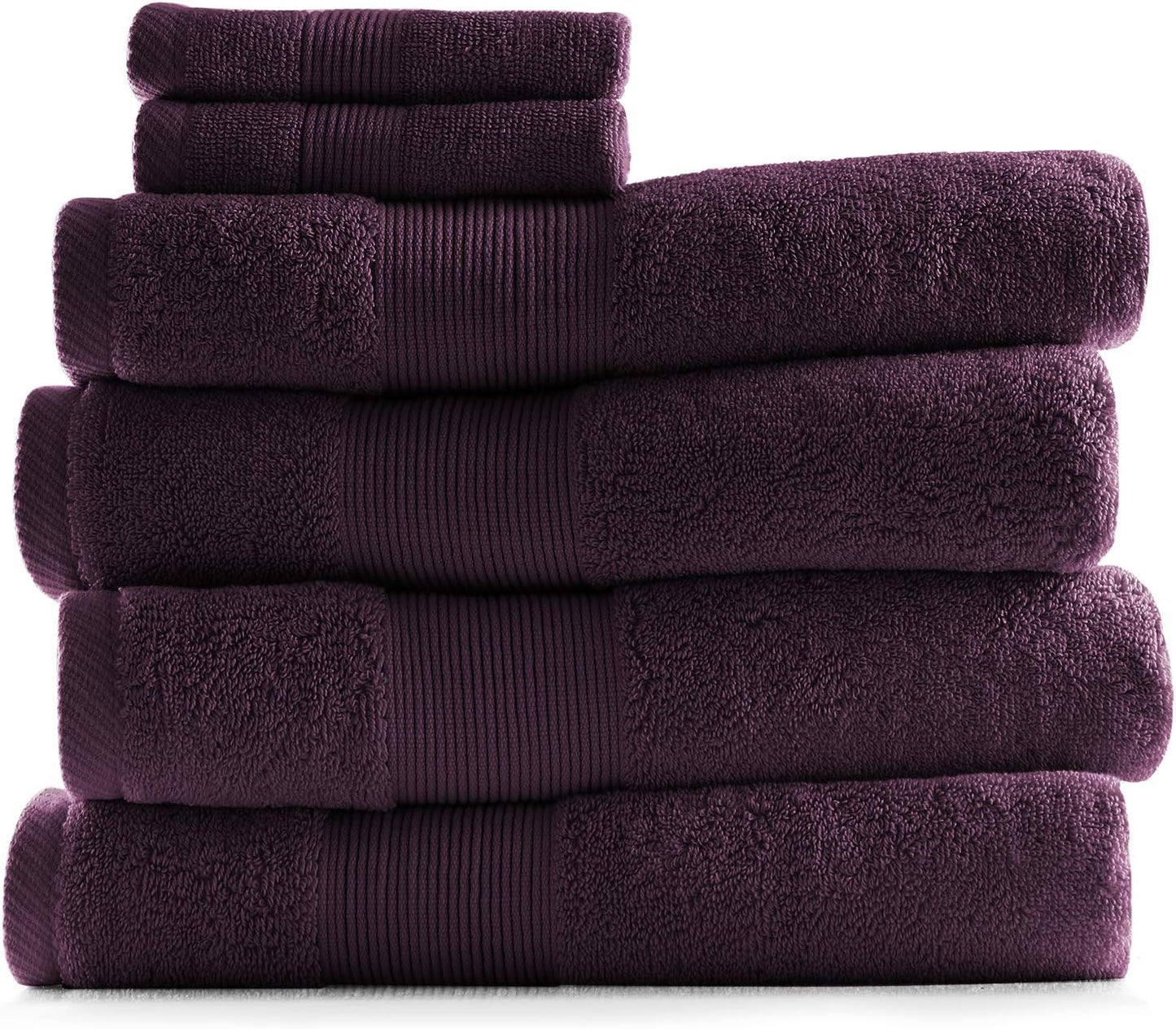 Bath Towels for Bathroom - 100% Ring Spun Cotton Luxury Bathroom Towels - Ultra Soft & Highly Absorbent, Bath Towels Set of 6 - Burgundy Red