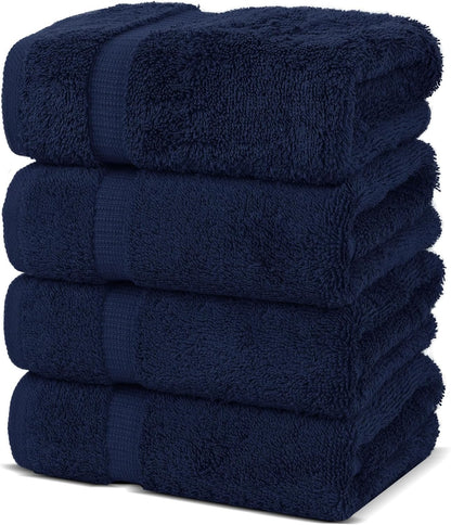 Premium Cotton Absorbent Turkish Towels (Bath Towel - Set of 4, Dark Gray)