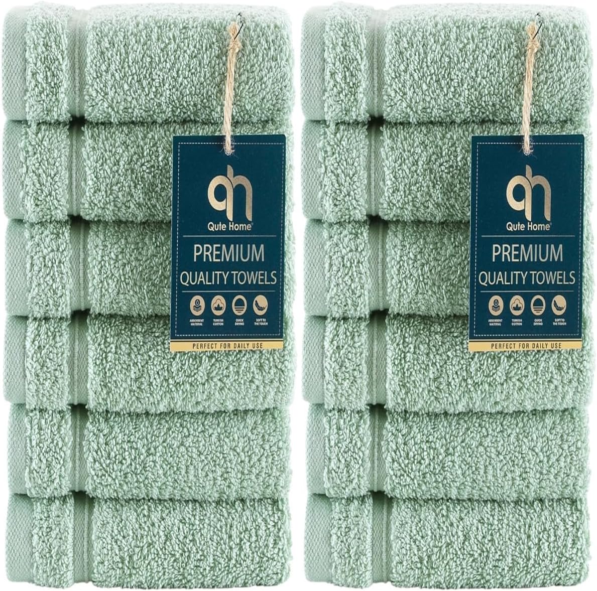 4-Piece Bath Towels Set, 100% Turkish Cotton Premium Quality Towels for Bathroom, Quick Dry Soft and Absorbent Turkish Towel, Set Includes 4 Bath Towels (Grey)