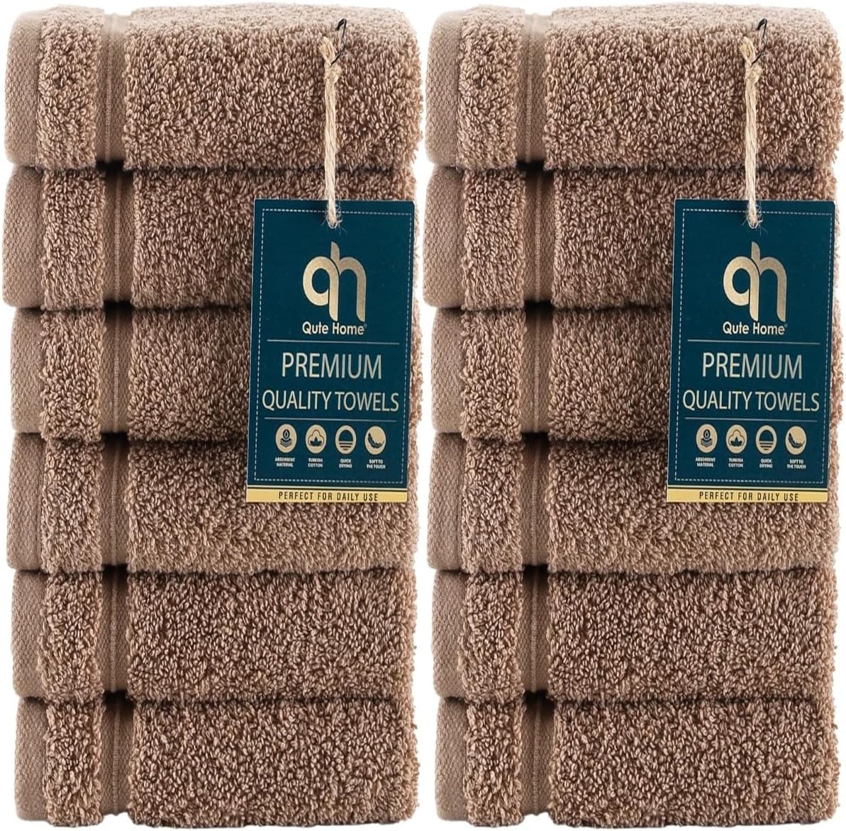 4-Piece Bath Towels Set, 100% Turkish Cotton Premium Quality Towels for Bathroom, Quick Dry Soft and Absorbent Turkish Towel, Set Includes 4 Bath Towels (Grey)