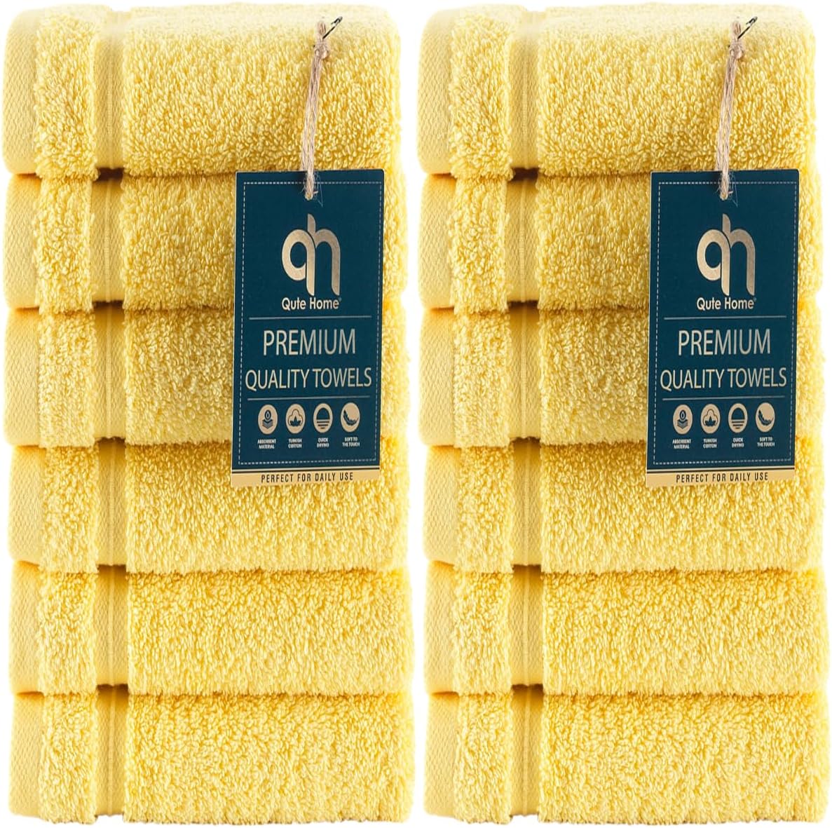 4-Piece Bath Towels Set, 100% Turkish Cotton Premium Quality Towels for Bathroom, Quick Dry Soft and Absorbent Turkish Towel, Set Includes 4 Bath Towels (Grey)