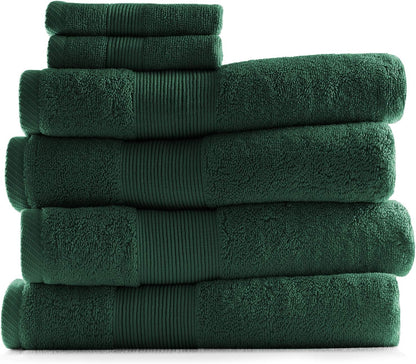 Bath Towels for Bathroom - 100% Ring Spun Cotton Luxury Bathroom Towels - Ultra Soft & Highly Absorbent, Bath Towels Set of 6 - Burgundy Red