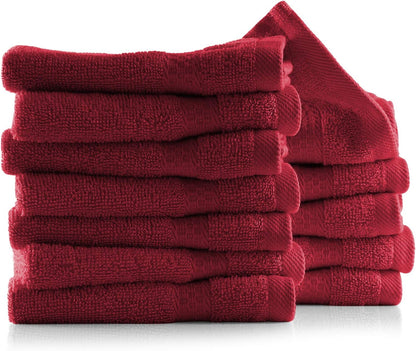 Bath Towels for Bathroom - 100% Ring Spun Cotton Luxury Bathroom Towels - Ultra Soft & Highly Absorbent, Bath Towels Set of 6 - Burgundy Red