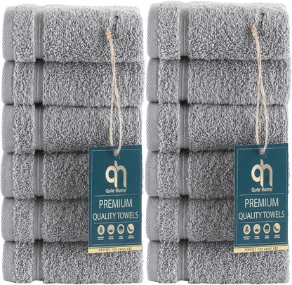 4-Piece Bath Towels Set, 100% Turkish Cotton Premium Quality Towels for Bathroom, Quick Dry Soft and Absorbent Turkish Towel, Set Includes 4 Bath Towels (Grey)