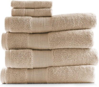 Bath Towels for Bathroom - 100% Ring Spun Cotton Luxury Bathroom Towels - Ultra Soft & Highly Absorbent, Bath Towels Set of 6 - Burgundy Red