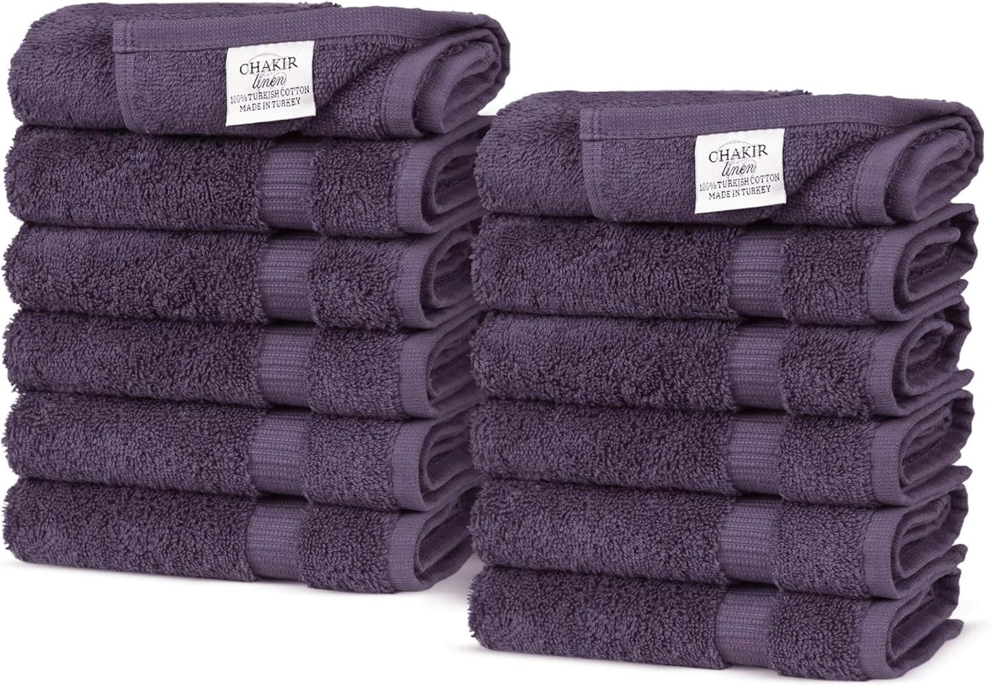 Premium Cotton Absorbent Turkish Towels (Bath Towel - Set of 4, Dark Gray)