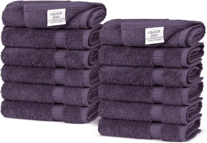 Premium Cotton Absorbent Turkish Towels (Bath Towel - Set of 4, Dark Gray)
