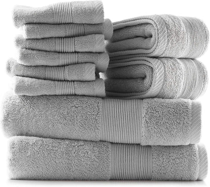 Bath Towels for Bathroom - 100% Ring Spun Cotton Luxury Bathroom Towels - Ultra Soft & Highly Absorbent, Bath Towels Set of 6 - Burgundy Red