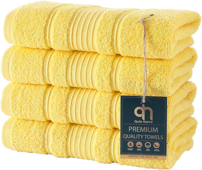 4-Piece Bath Towels Set, 100% Turkish Cotton Premium Quality Towels for Bathroom, Quick Dry Soft and Absorbent Turkish Towel, Set Includes 4 Bath Towels (Grey)