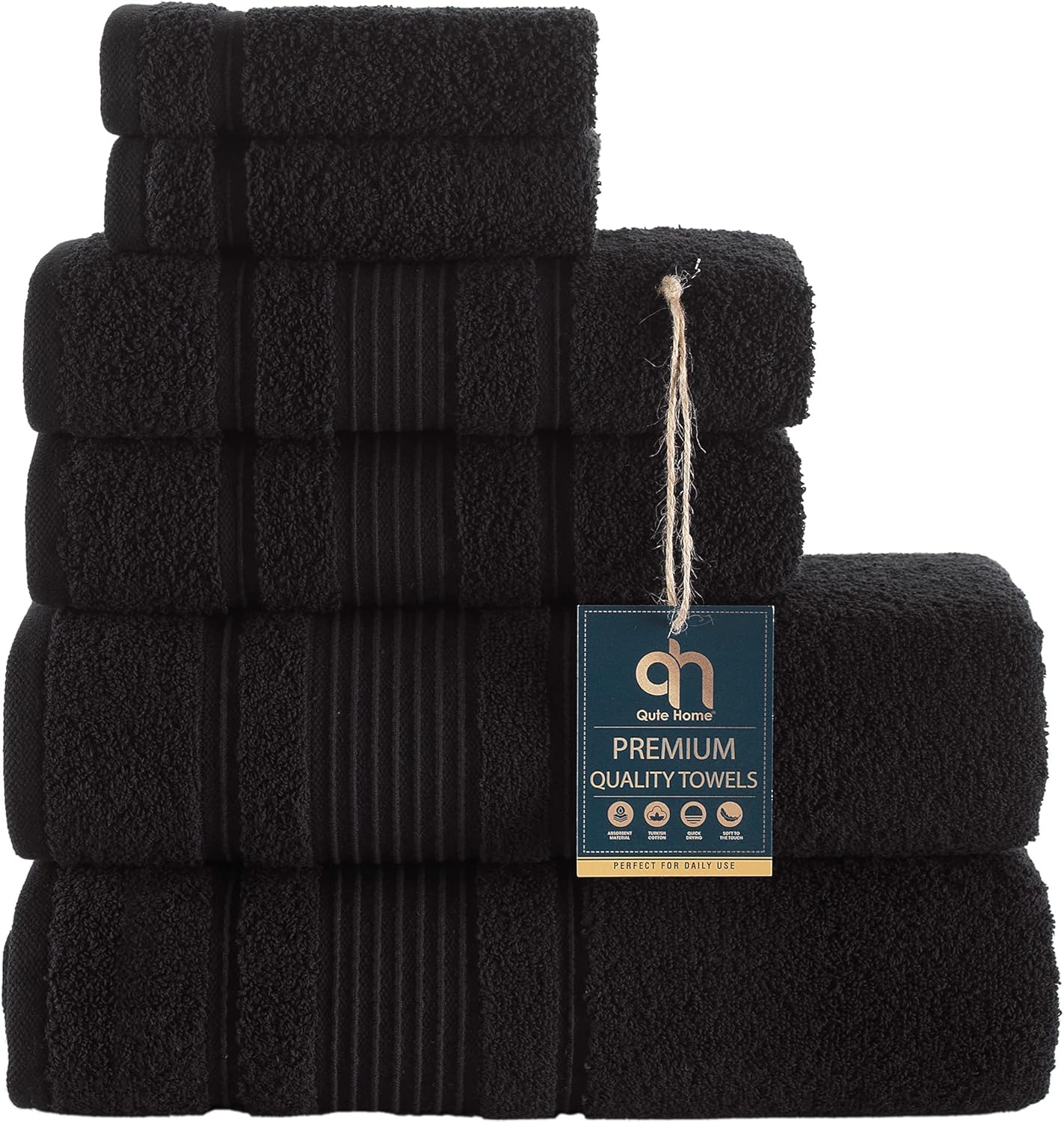 4-Piece Bath Towels Set, 100% Turkish Cotton Premium Quality Towels for Bathroom, Quick Dry Soft and Absorbent Turkish Towel, Set Includes 4 Bath Towels (Grey)