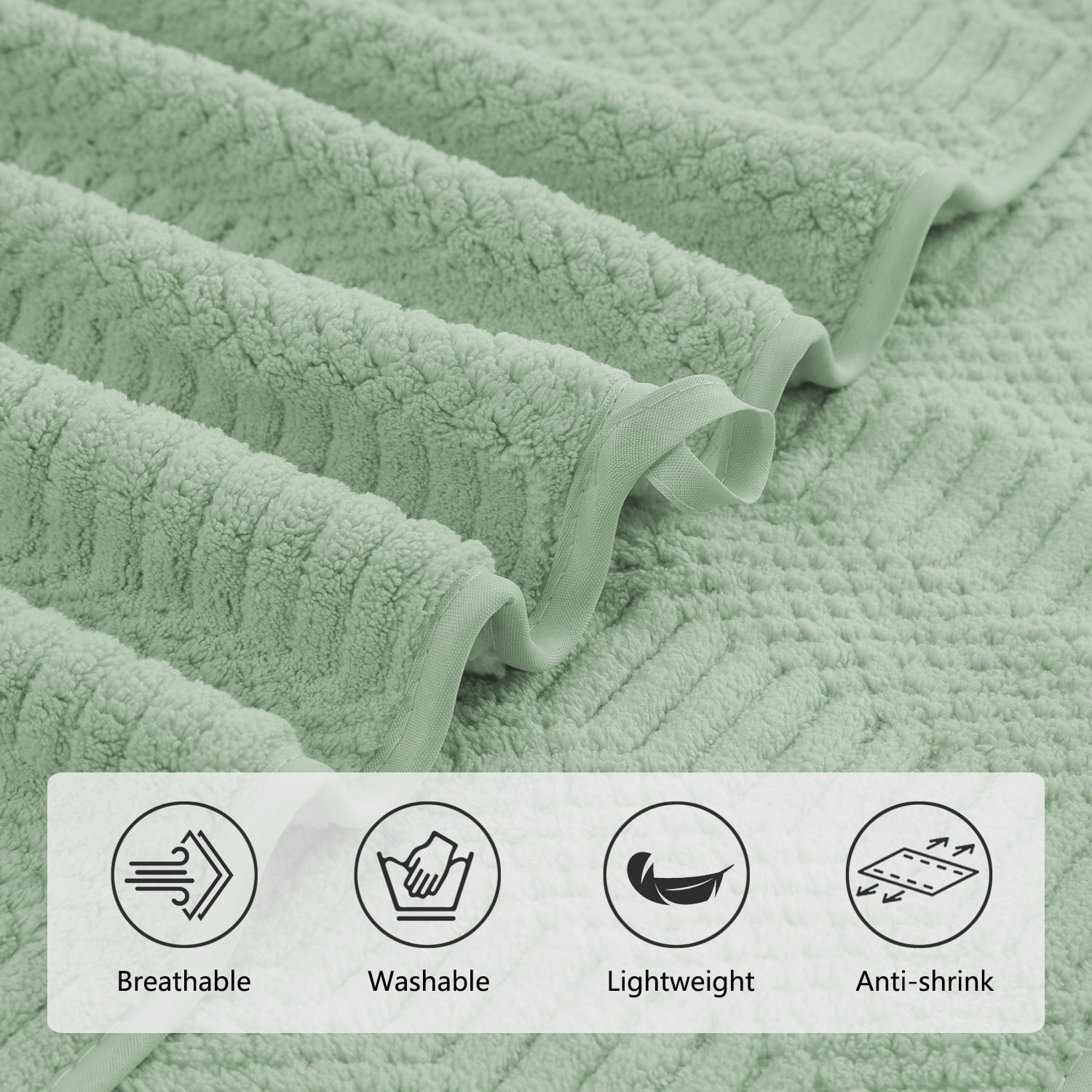 8 Piece Microfiber Bath Towel Set,700Gsm Quick Dry & Less Lint, 2 Oversized Bath Towels, 2 Towels & 4 Washcloths,Highly Absorbent,Ultra Soft Shower Towel for Bathroom Hotel-Light Green