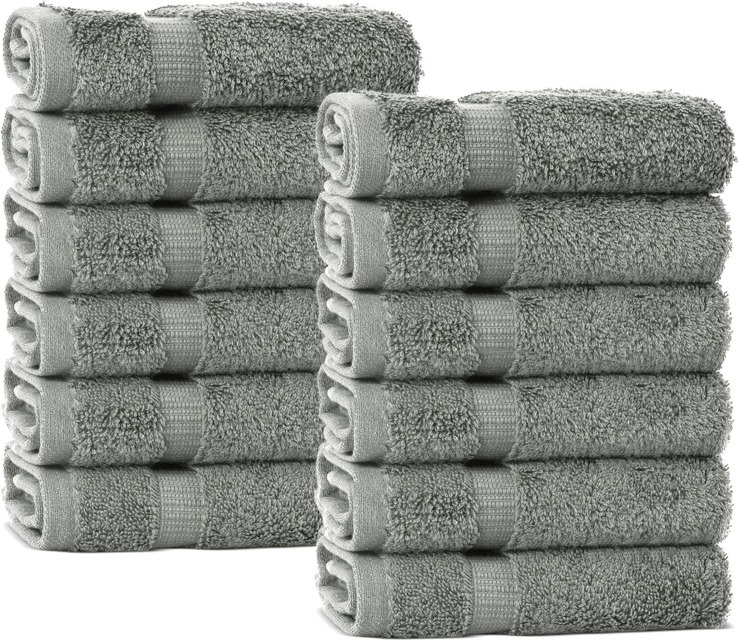 Premium Cotton Absorbent Turkish Towels (Bath Towel - Set of 4, Dark Gray)