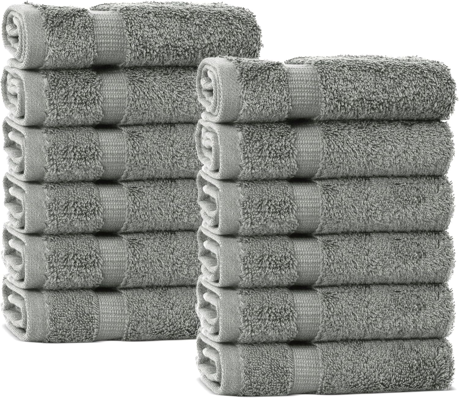Premium Cotton Absorbent Turkish Towels (Bath Towel - Set of 4, Dark Gray)