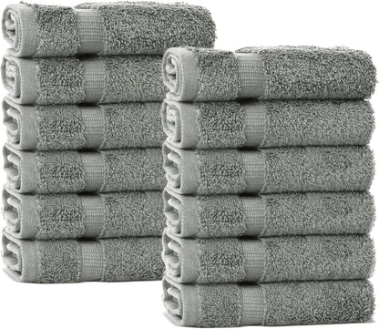 Premium Cotton Absorbent Turkish Towels (Bath Towel - Set of 4, Dark Gray)