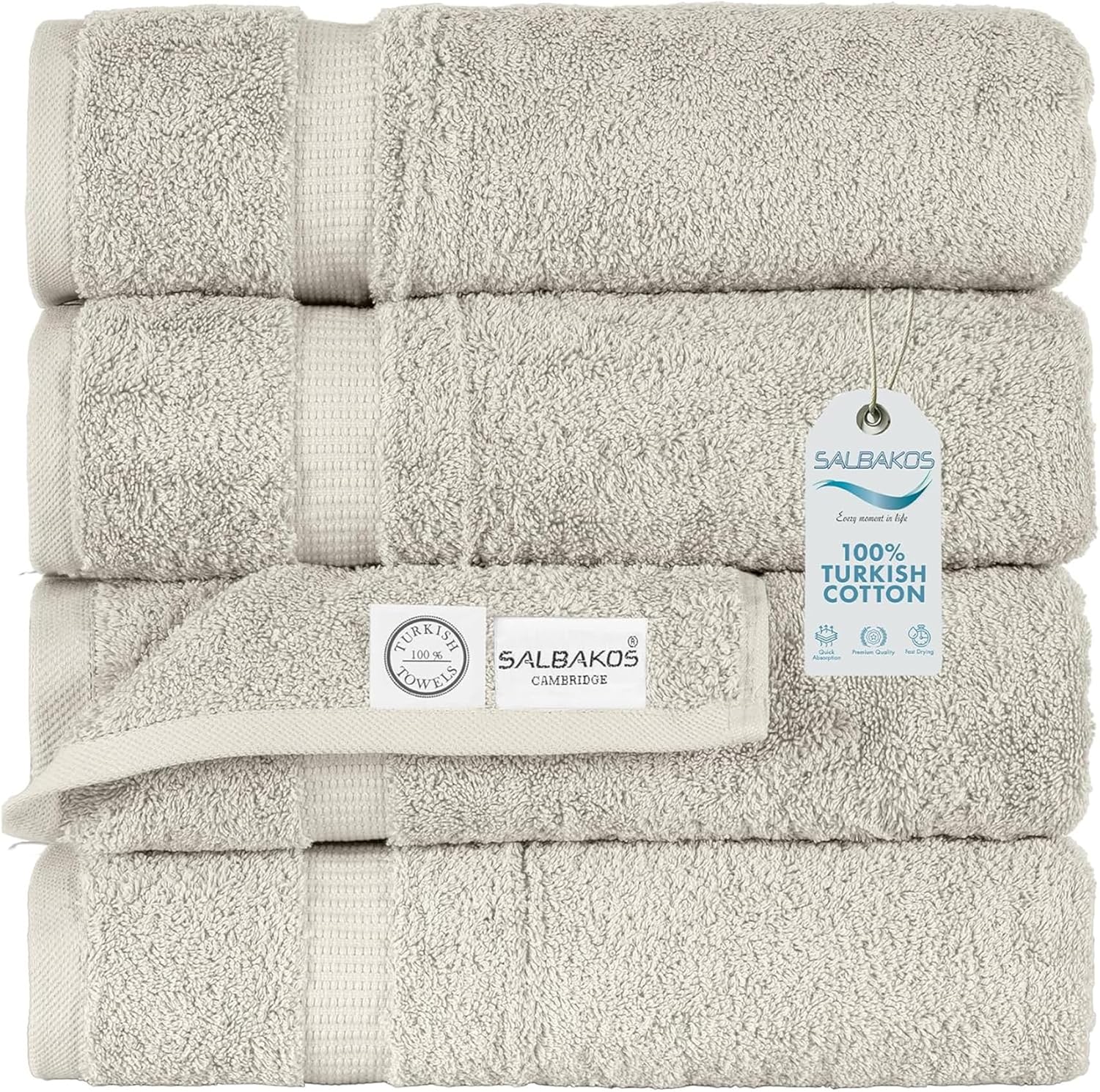 100% Turkish Cotton Jumbo Bath Sheet Towel Oversized 40X80 Inch | Premium Hotel & Spa Quality, Soft, Absorbent, XL Bath Towels | Made in Turkey (Pack of 1, Ivory, Jumbo Bath Sheet)