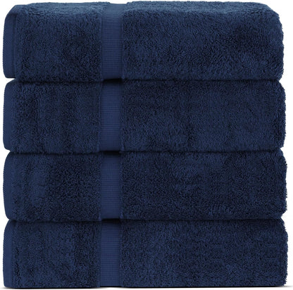 Premium Cotton Absorbent Turkish Towels (Bath Towel - Set of 4, Dark Gray)