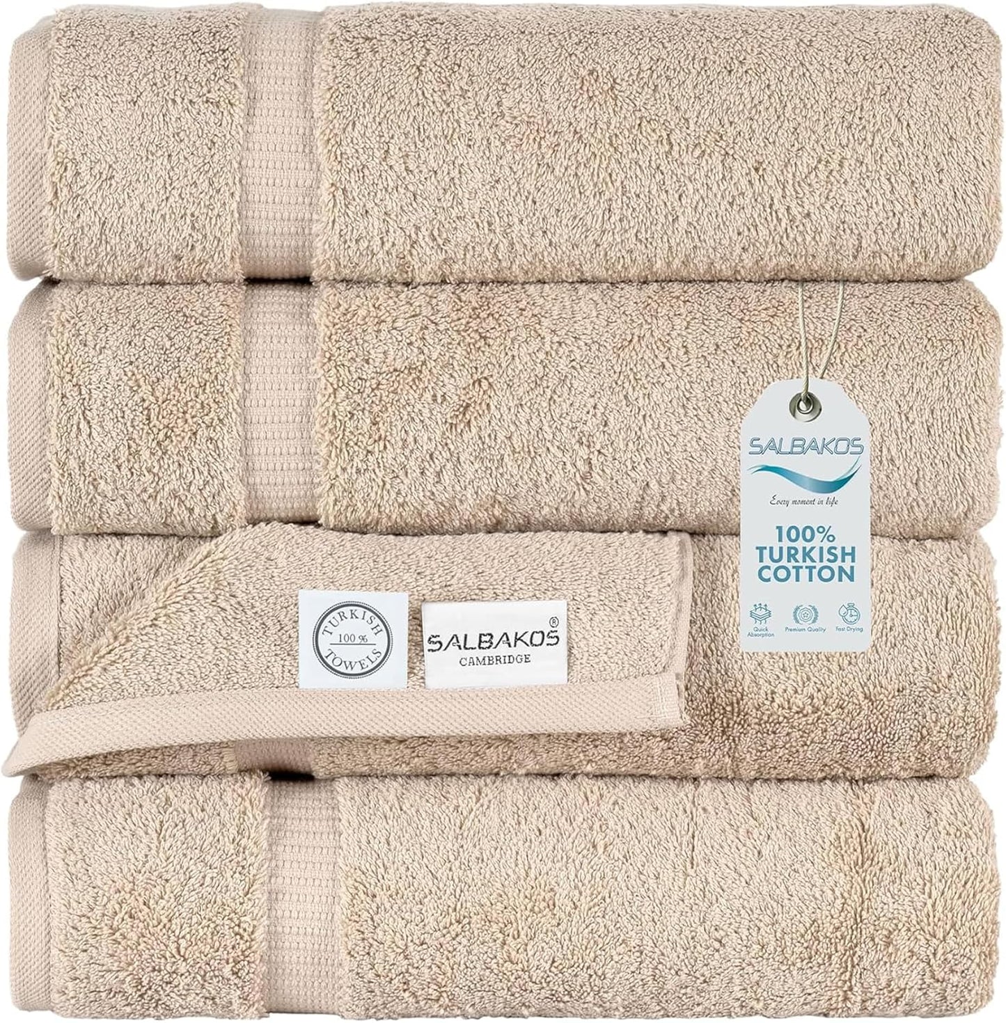 100% Turkish Cotton Jumbo Bath Sheet Towel Oversized 40X80 Inch | Premium Hotel & Spa Quality, Soft, Absorbent, XL Bath Towels | Made in Turkey (Pack of 1, Ivory, Jumbo Bath Sheet)